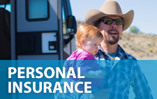 Happy father and daughter with personal insurance