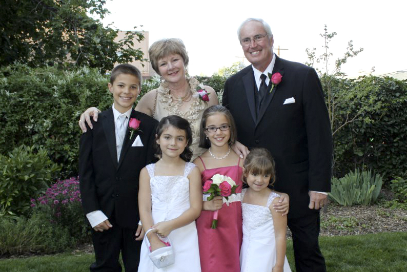 Family at a wedding
